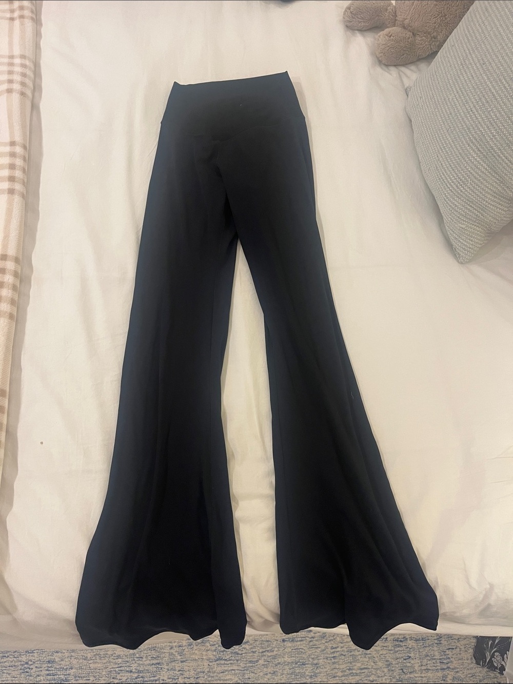 Black High-Waist Flared Palazzo Pants